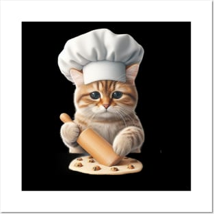 Adorable Cat Baker: Kneading Love into Every Biscuit Posters and Art